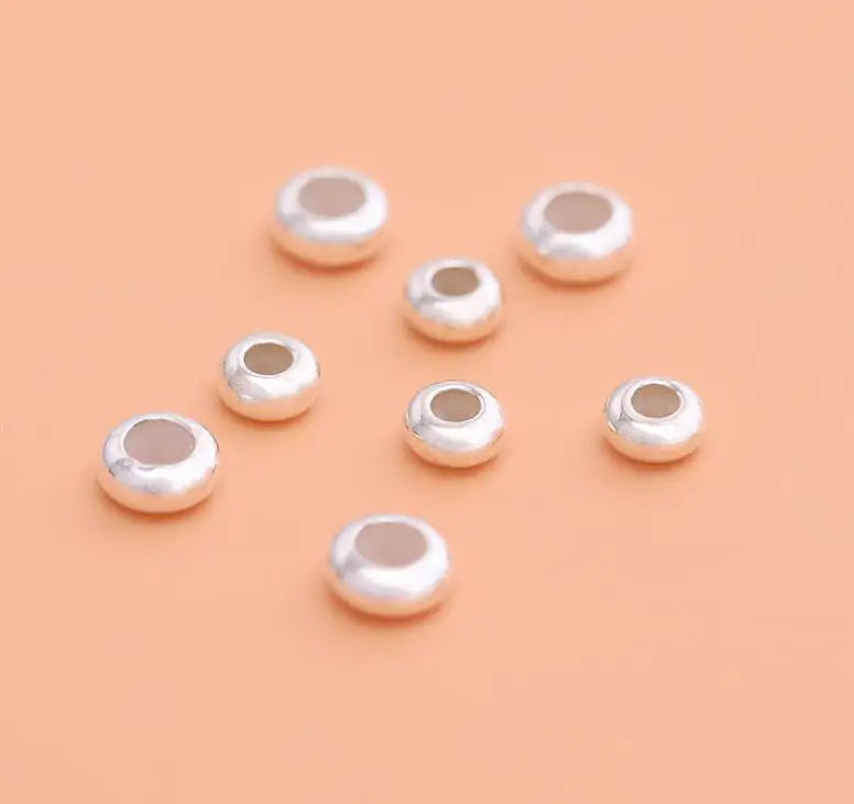 Loose Silicone Spacer Beads Blister Flat Beads 925 Sterling Silver 5mm 6mm Bead for Jewelry Making Trade Assurance