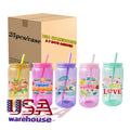 16oz Colored Blank Sublimation Borosilicate Clear Glass Can Tumbler Reusable Sustainable Wholesale Bulk Drinking Glasses