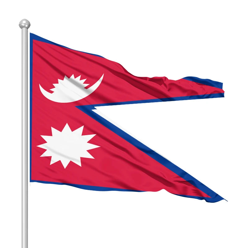 Customized 3*5ft Nepal Flag Thick Waterproof Polyester Material Digital Printing Technique Flags of All Countries Nepal Flag