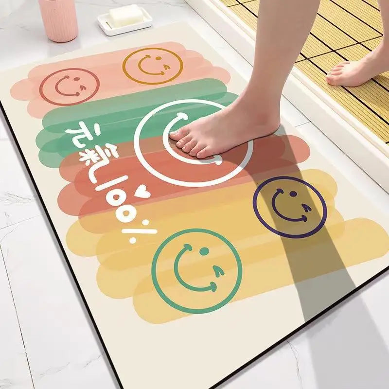 Cartoon Diatom Mud Absorbent Bath Mat Diatom Kitchen Toilet Mud Soft Easy Quick Dry Wash Rubber Non Slip Absorbent Bath Mat