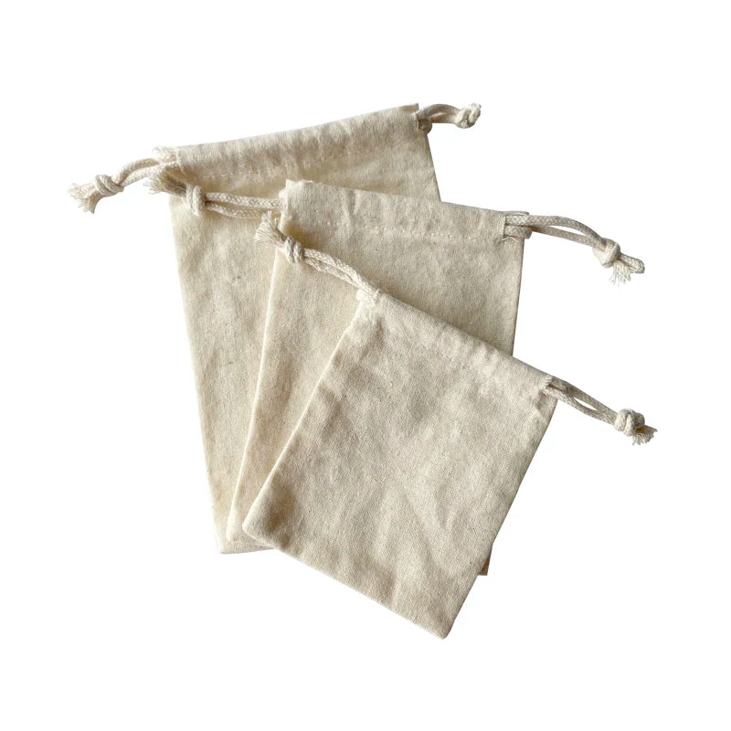 Multi Sizes Eco Friendly Natural Cotton Santa Gift Promotion Bags With Drawstring