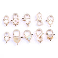 Shinny Full Stone CZ Micro Pave Korean Style White Shell Heart Shape Lobster Clasp for Jewelry Making