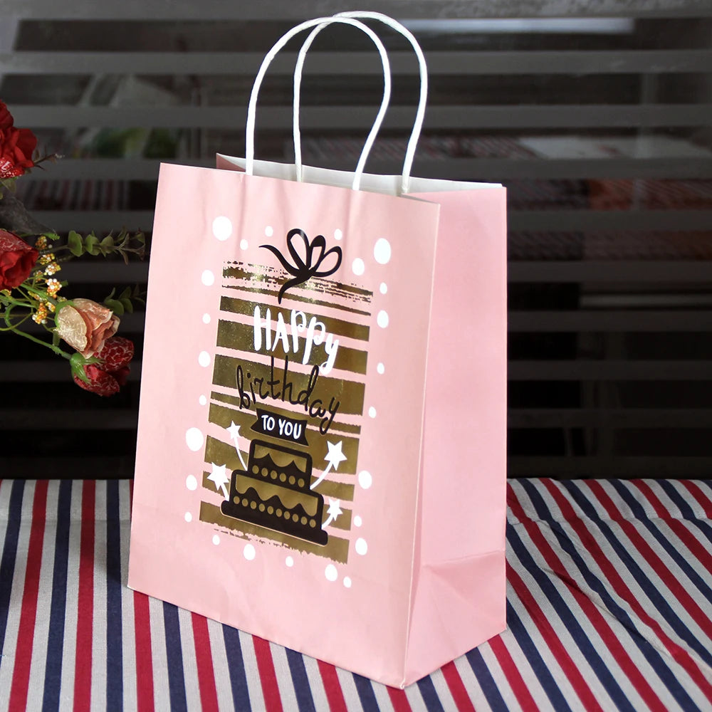 Customize logo Shopping Gift Clothing Shoes Glasses Dental Cosmetics Packaging Kraft Paper Bag with Handle
