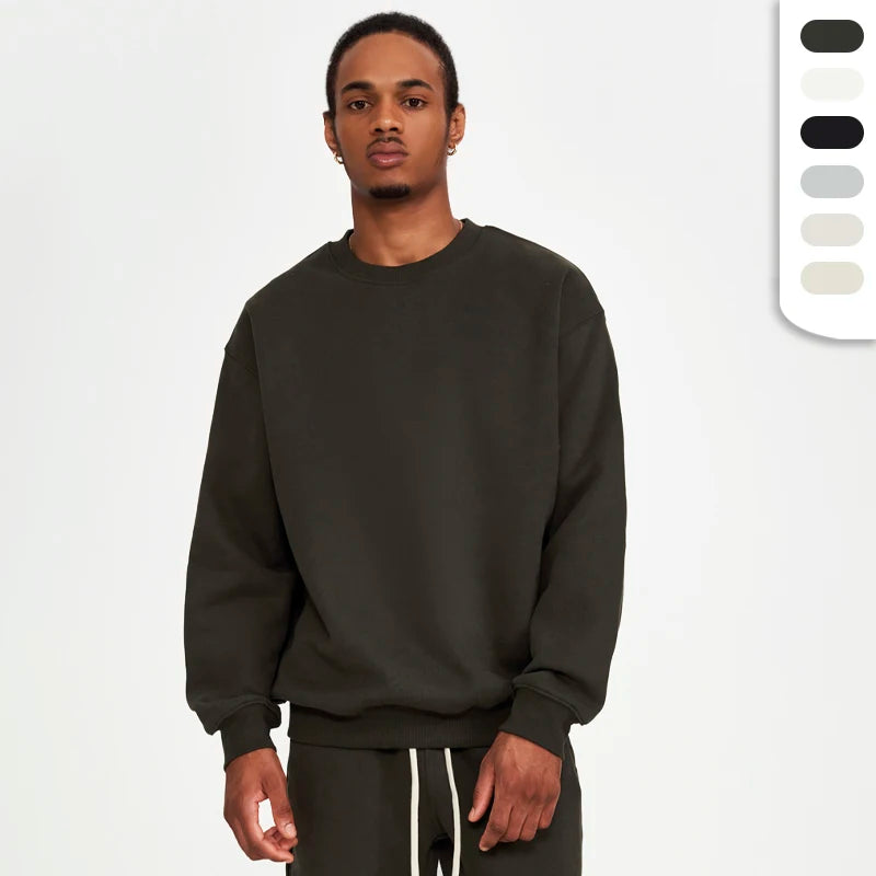 Cotton Fleeced Autumn Wearing Custom Printing and Embroider Logo Oversized Unisex Crewneck Streetwear Sweatshirt