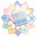 China Manufacturer Wholesale 29*29cm Vintage Yarn Dyed Pocket Squares Soft Cotton Striped Small Handkerchiefs for Women Kids