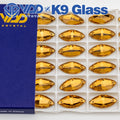 VDD S106 Lt.Co.Topaz Navette Top Quality K9 Glass Sew on Rhinestones Crystal Flatback Sewing Strass Stones Garment Wedding Dress