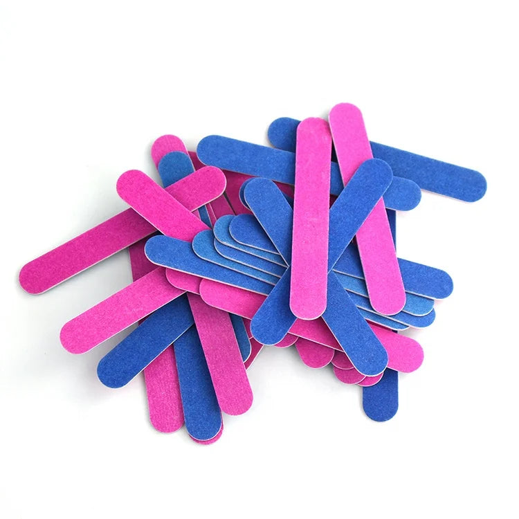 Wholesale 2pcs Disposable Double Nail Care Set with Wood & Sponge Sandpaper Nail File Custom Logo Eco-friendly Manicure Tool