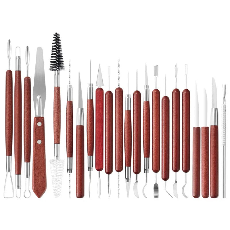 Professional 8pcs Pottery Making Tool Set Stainless Steel Clay Carving Knife Ceramic Sculpting Kit for Artists DIY Beginners