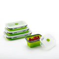 Collapsible Portable Microwaveable & Freezable Food Grade Silicone Bento Lunch Box for School & Office Kids & Adults