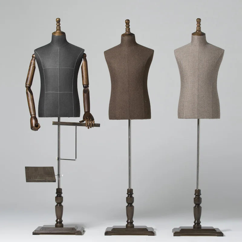 Hot Selling Suede Male Upper Half Body Mannequin