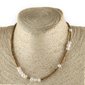 Fashion Women Short Customs Pearl Jewelry Factory Amazonite Nature Stone Choker Irregular Freshwater Pearl Necklace Wholesale