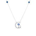 Fashion Cat Moon Pendant Necklace Charm 925 Silver Necklace Lucky Jewelry for Women Gift
