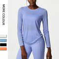 Loose Thin Track Top Gym Outfit Long Sleeve Yoga Top Workout Clothes for Women