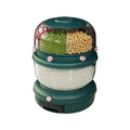 Light Luxury Double Layer sealed Cereal Rice Dispenser 6 Grid Rotating for Kitchen Storage Containers