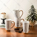 New Products Christmas Ceramic  Silk Printing Personalized Trapezoidal Mug Coffee Cup Water Cup