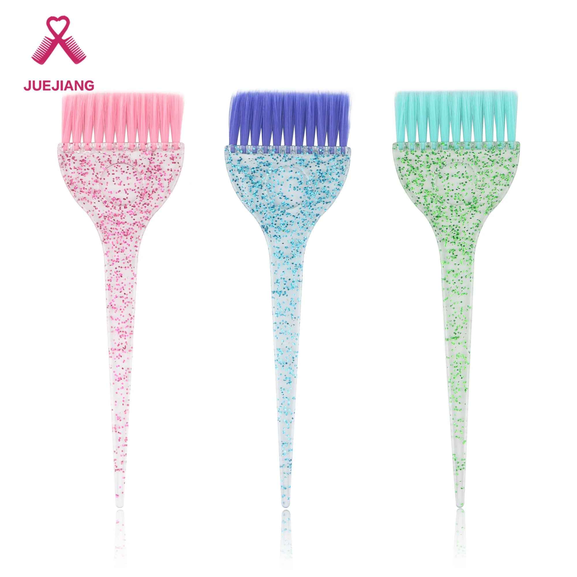 Ultra Soft Nylon Bristle Glitter Paddle Hair Coloring Brush for Dye Bleach Tint Application