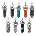 Wholesale New Trendy Hexagonal Chakra Pendants Bullet Gemstone Pointed Quartz Crystal Stone Pendant