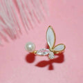 Opening Unlimited Finger Circumference Shell butterfly Ring Natural Shell Natural Freshwater Pearl Ring Beautiful Girl Gift