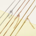 Vintage Women Stainless Steel Box Chain 1.5mm 45cm Box Chain Gold Pendant Necklace