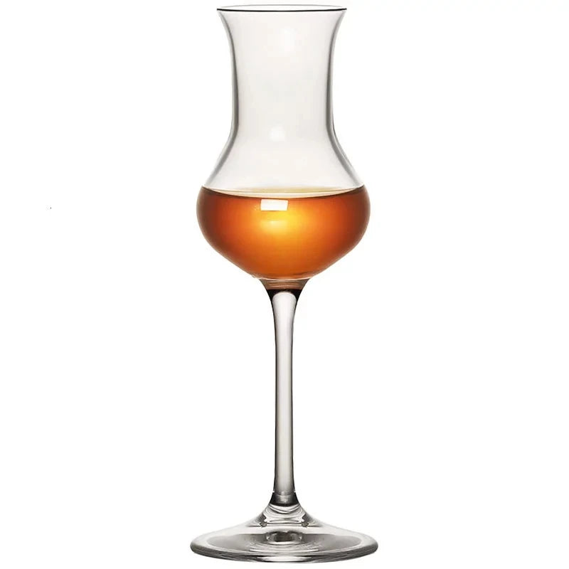 Italy Style Royal Crystal Transparent Thin Waist Tulip Professional Wine Tasting Nosing Rock Glass 80ml Whisky Brandy Liqueur