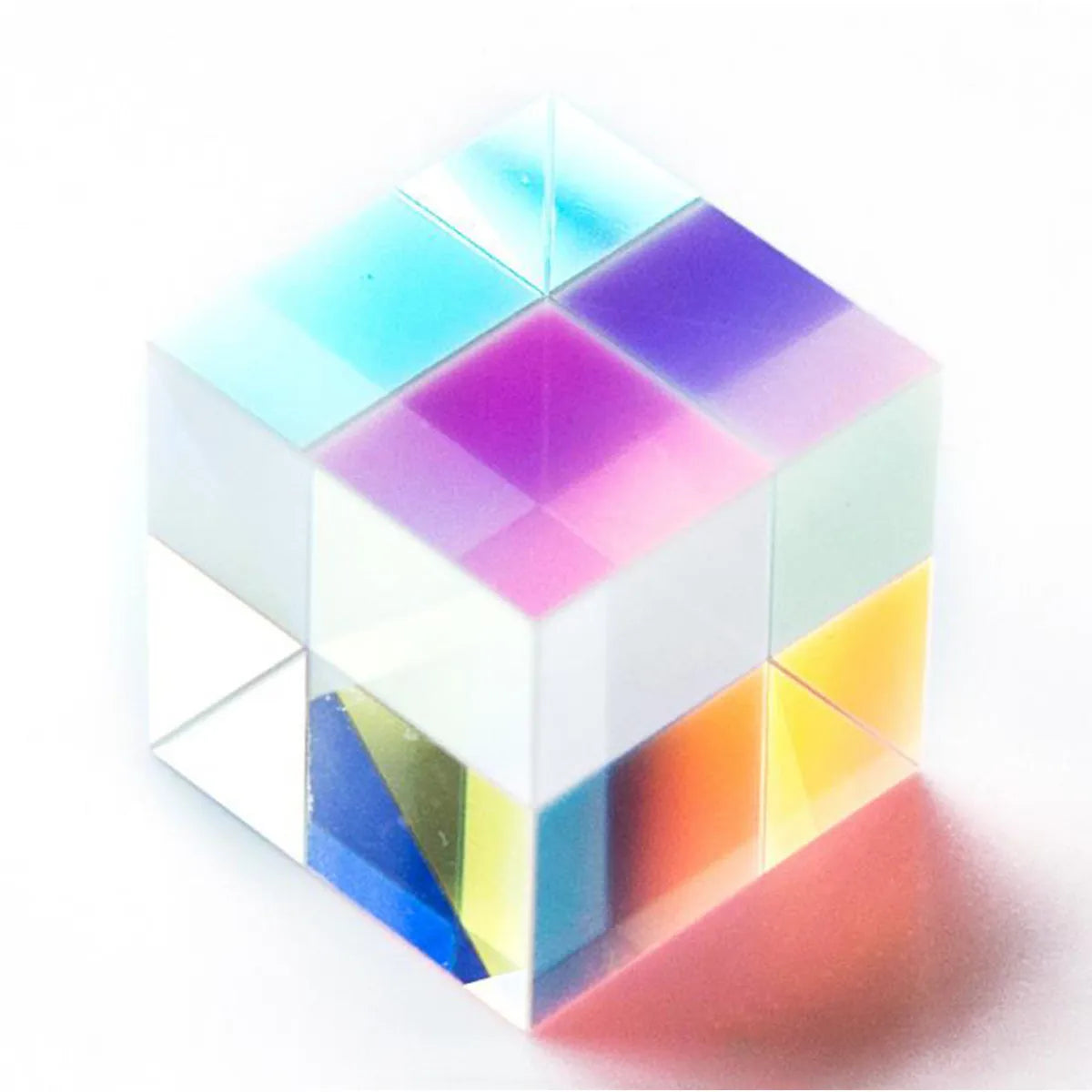 X-cube Optical Experiment Glass Defective Cross Dichroic Cube Prism Chromatic Combiner for Teaching Gift