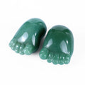 Natural Green Aventurine Foot Carving 2 Inch Crystal Healing Stone Handicrafts Wholesale Statue Home Decoration Baby Gift