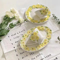 Solhui Ins Daisy Under Glaze Steak Plate Faience Home Salad Bowl Food Ceramic Cup Tableware Set Dessert Dinner Set Dinnerware