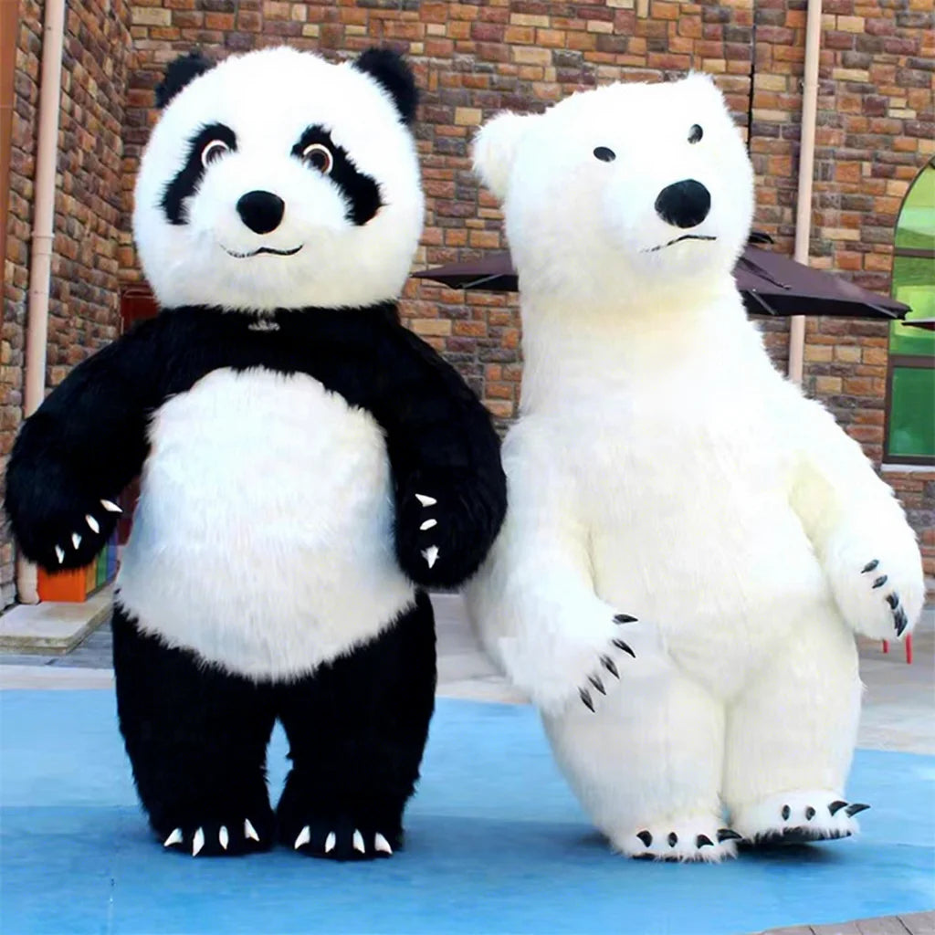 Cheap CE Inflatable Panda & Polar Bear Mascot Costume for Parties & Walking Available for Sale