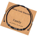 SC Creative Mose Code Bracelets Motivational Courage Black Crystal Bracelets Handmade Cards Beaded Bracelets for Family