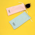 Premium Customized Suede Eyeglass Cloth & Drawstring Storage Bag for Prescription/Sunglasses/Reading Glasses