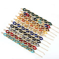Gold Plated Retro Colorful Resin Chain Linked Chunky Acrylic Open Plastic Bracelet for Wedding Anniversary or Party Gift