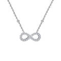 Sparkling Cubic Zirconia 925 Sterling Silvery Infinity Symbol Birthday Graduation Chain Link Necklace for Women Jewelry Gifts