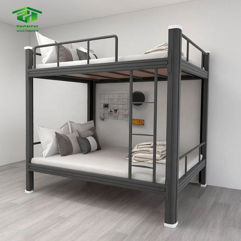 School Dormitory Metal Bed Frame Dormitory Bed Bunk Metal With Ladder Bedroom Adult Kids Metal Bed