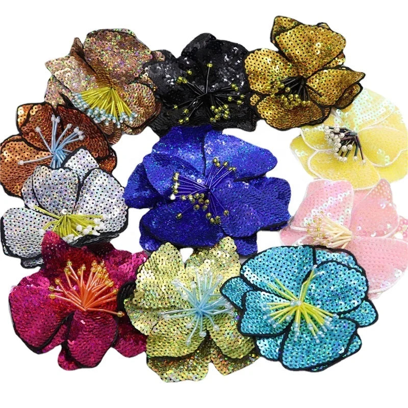 Wholesale Cheap Spot Nailed Beads 11 Color Double Layer Beads Large Size Flower Clothes Diy Accessories Decorative Patch Decal