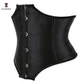 Simple Outfit Clothes Lace up Boned Burlesque Korset Women's Underbust Corset Top Satin Waist Trainer Bustier With 4 Busks