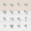 Minimalist Silver Zircon Piercing Earrings Durable Titanium Design for Women Teens Sensitive Ears