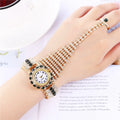 Fashionable Women Full Diamond Claw Ring Bangle Set Quartz Watch Lady Wrist Watch Luxury Rhinestone Watch (KWT2223)
