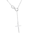 Classic Fashion Women 925 Sterling Silver Infinity Cross Pendant Necklace