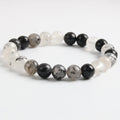 Wholesale Black Trendy Jewelry Tourmilated Quartz Fashion Charms Bracelet Gemstone for Women Gift