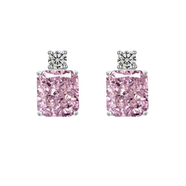 Fashion Engagement Wedding Lady Stud Earrings Iced Out Prong 925 Sterling Silver Claw Set Zircon Stud Earrings
