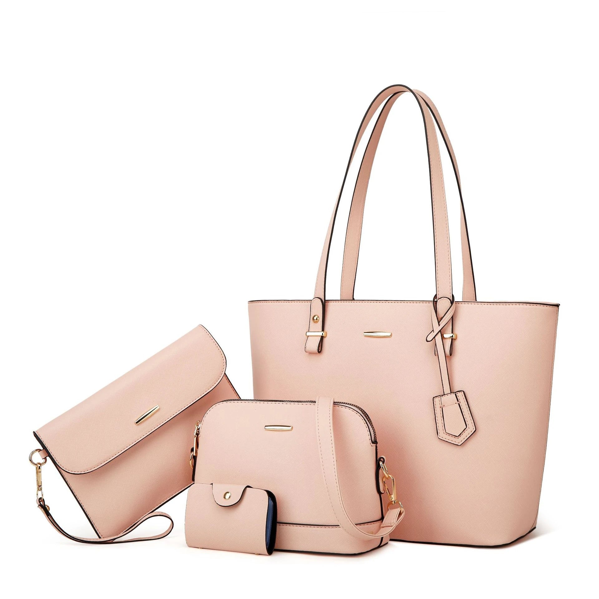 High Quality PU Leather Women Tote Set 4 in 1 Handbag Sets Trendy Bags Set Purse and Handbags Crossbody Ladies Hand Bags