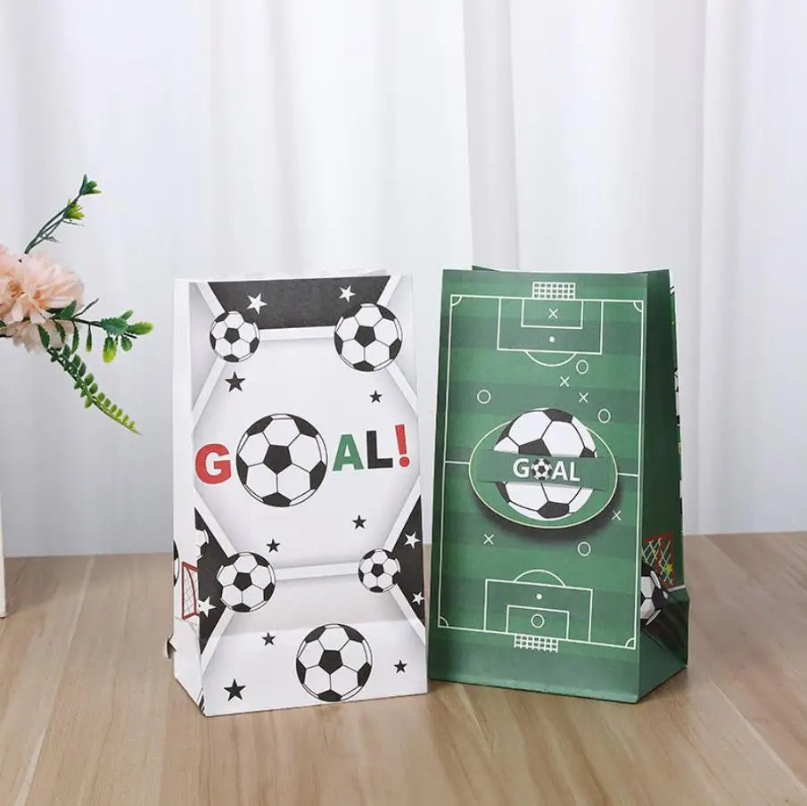 Soccer Party Bags for Kids Football Sports Theme Treats Candy Gift Bags Children Birthday Decoration Supplies Paper