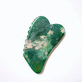 Huiying Natural Jagged square Shape Moss Agate Massage Scrapping Stone Gua Sha Board