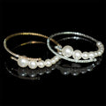 Adjustable Opening Bling Rhinestone Bracelet for Women Pearl Wedding Jewelry Fashion Charm Bracelets