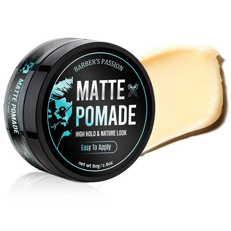 BARBERPASSION Wholesale Styling Matte Finish Natural Looking Organic Hair Clay Matte Pomade for Men
