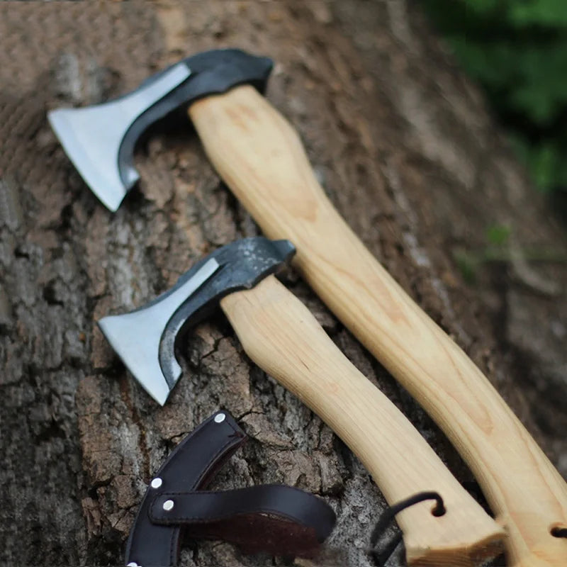 Hot Sale Shock Absorbing Anti-Slip Walnut Wood Handle Splitter Maul Pick Hatchet Survival Ax Camping Tactical Viking Axe