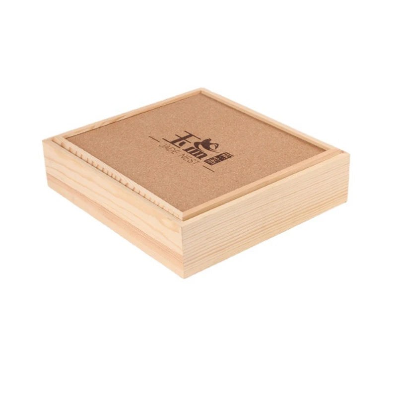 Luxury Wood Cake Food Storage Box Left Cover Wooden Gift Cake Display Packing Box