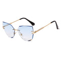 New Arrival Luxury Frameless Diamond Cut Edge Gradient Sunglasses Irregular Metal Eyewear