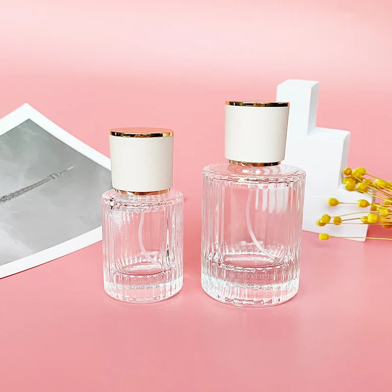 Manufacturers Wholesale Empty Perfume Bottles 30ml 50ml Roll-on Clear Fragrance Bottles Square and Cylinder Shape for Women