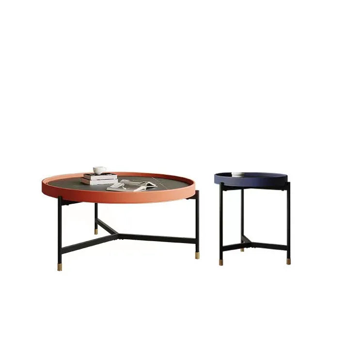 Small round end table set furniture living room sofa side table customized color marble stone modern luxury coffee corner tables